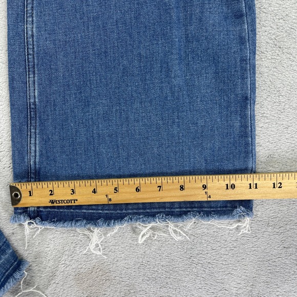 Free People Jeans Women 28 Blue Just Float On Flare High Rise Raw Hem - Picture 14 of 16